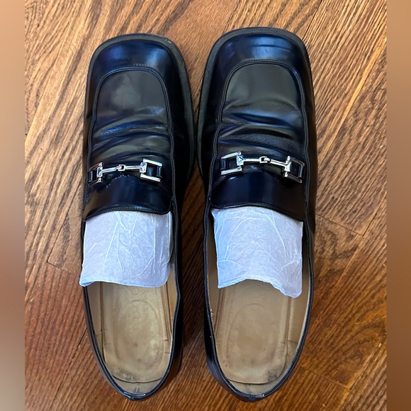 GUCCI womans black heeled square toe 2" heel size 9-1/2 - Picture 9 of 12